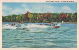 Vintage Postcard Wisconsin Lake Geneva Speed Boats Preview