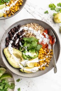 Mexican Street Corn Burrito Bowls Jessica in the Kitchen