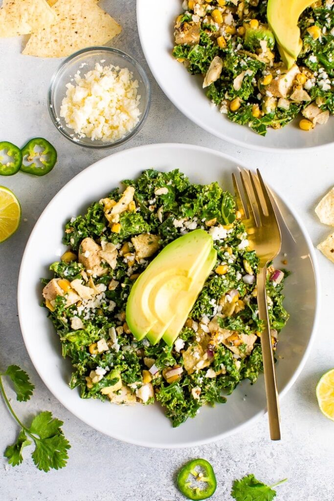 Mexican Street Corn Kale Salad Eating Bird Food