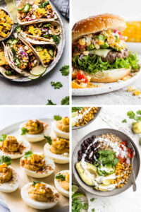 Mexican Street Corn Recipes Four Photo Collage
