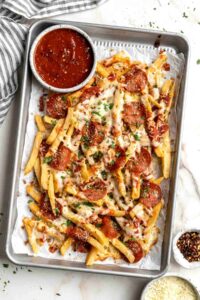 Pizza Loaded Fries Ahead of Thyme