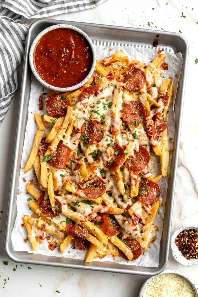 Pizza Loaded Fries Ahead of Thyme