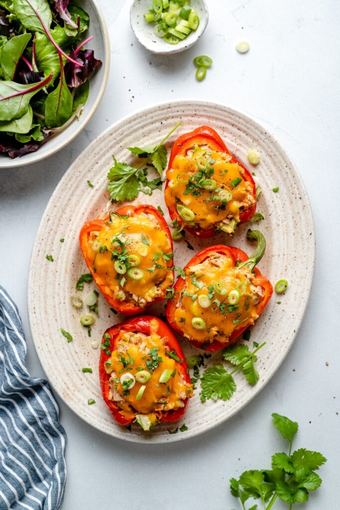 Buffalo Tuna Melt Stuffed Peppers Ambitious Kitchen