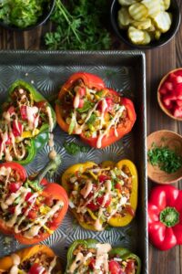 Cheeseburger Stuffed Peppers Peas and Crayons