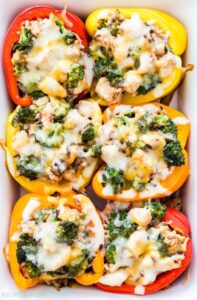 Chicken Broccoli Rice Stuffed Peppers Recipe Runner