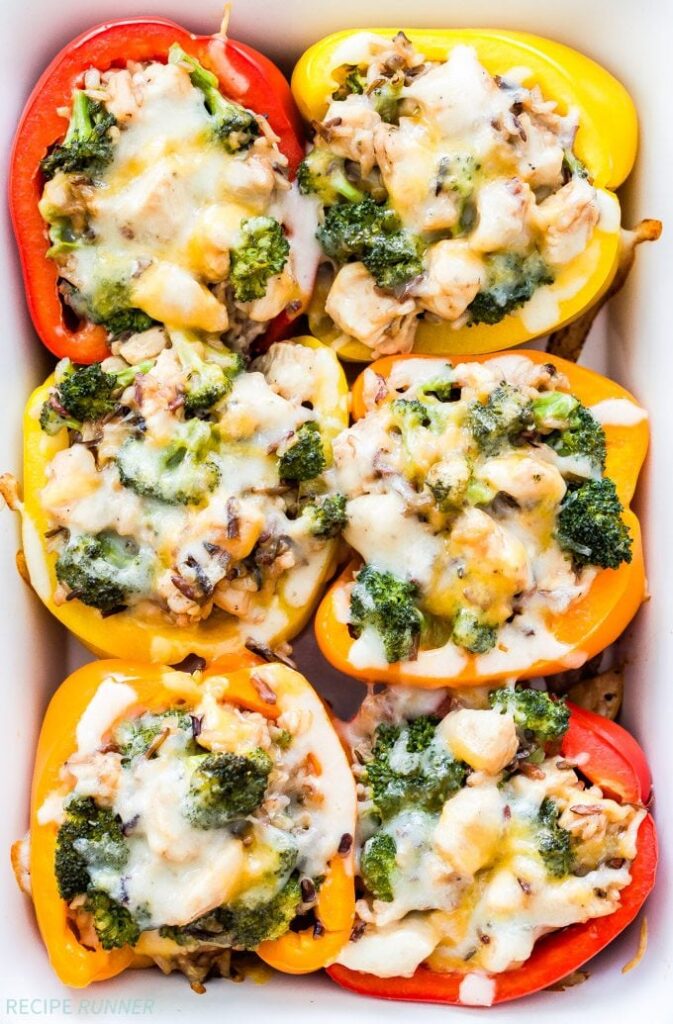 Chicken Broccoli Rice Stuffed Peppers Recipe Runner