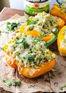 Chicken Pesto Stuffed Peppers Layers of Happiness