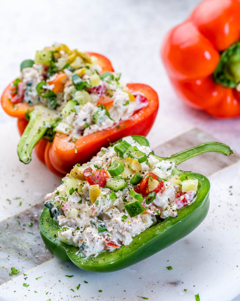 Chicken Salad Stuffed Peppers Clean Food Crush