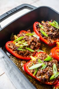 Korean Beef Stuffed Peppers Dinner Then Dessert