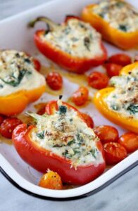 Spinach and Ricotta Stuffed Peppers JZ Eats
