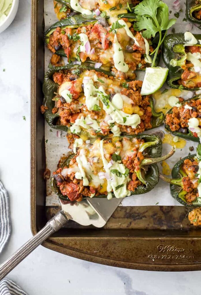 Turkey Stuffed Poblano Peppers Joyful Healthy Eats