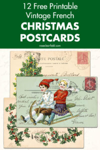 12 Free Printable Vintage French Christmas Postcards