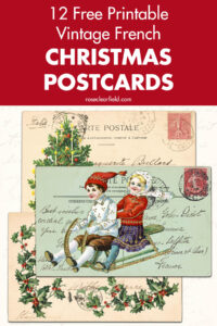 12 Free Printable Vintage French Christmas Postcards