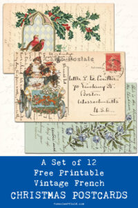 A Set of 12 Free Printable Vintage French Christmas Postcards