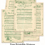 Free Printable Vintage Green Illustrated Christmas Carols