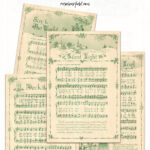 Free Printable Vintage Green Illustrated Christmas Carols