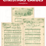 Printable Vintage Green Illustrated Christmas Carols