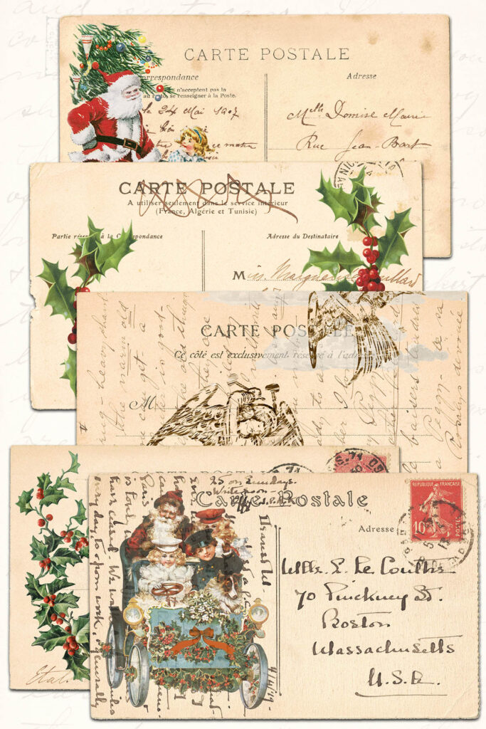 Vintage Carte Postale Christmas Postcards Preview